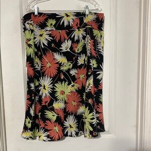 Judith Hart Black and Floral Skirt Size 16 New with Tags
